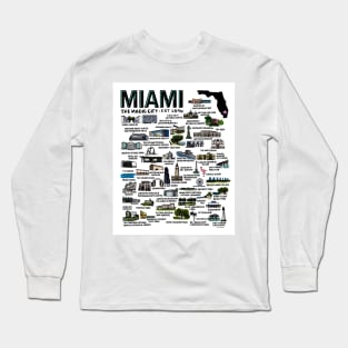 Miami Florida Map Long Sleeve T-Shirt